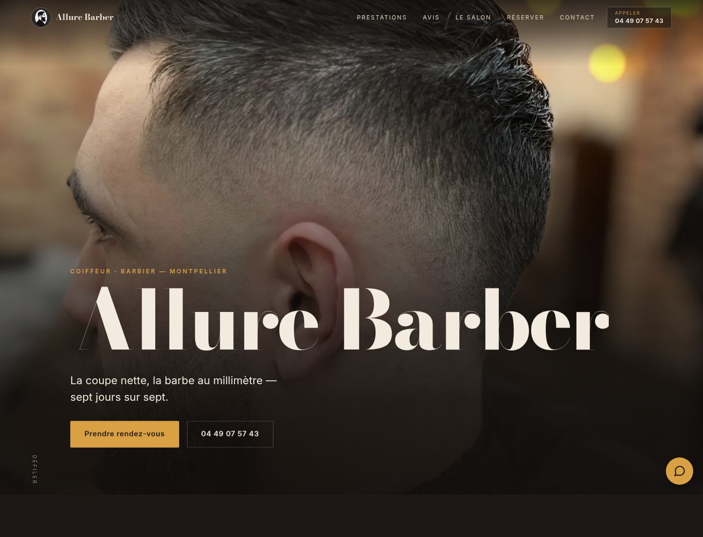 Site Allure Barber — Coiffeur barbier, Montpellier