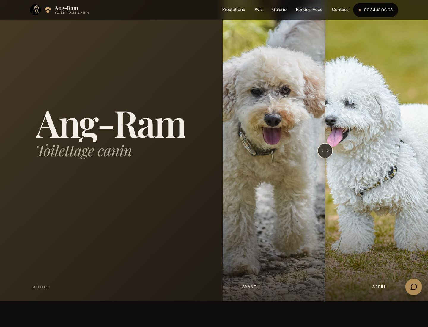 Site Ang-Ram Toilettage Canin — Toiletteur, Juvignac